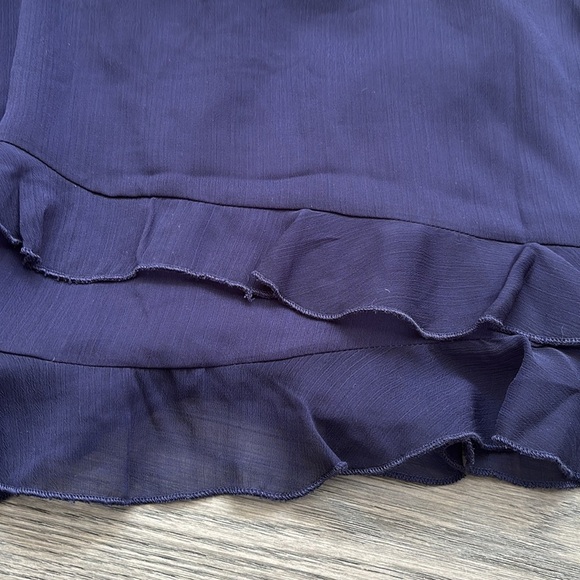 Thirty / Thirty LA | Navy blue ruffled satiny cami tank top NWT Size Large - Picture 10 of 10